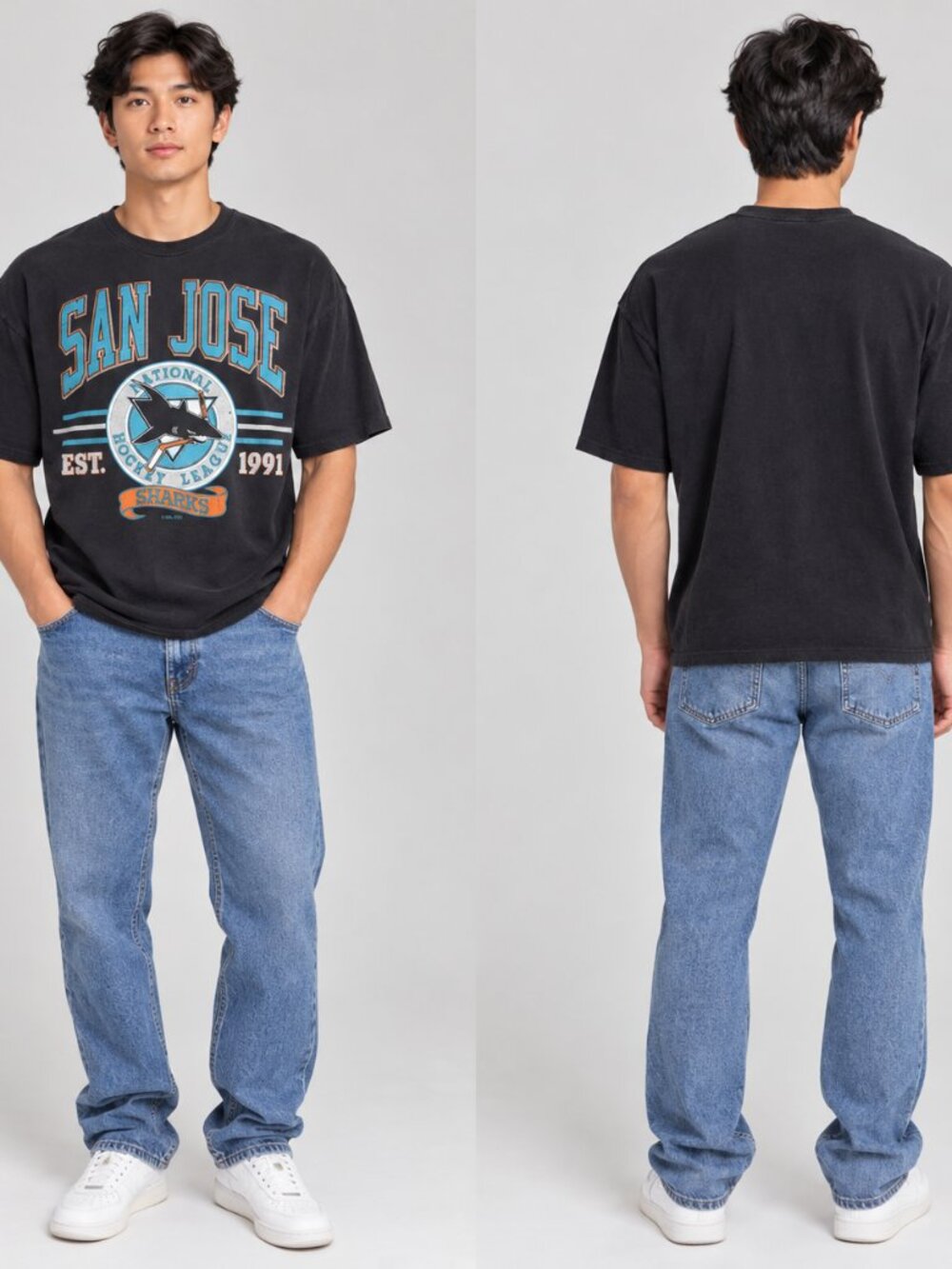 🦈 San Jose Sharks Vintage Graphic T-Shirt